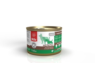 Корм влажный для собак BLITZ Vetline Hepatic при нарушениии функции печени паштет с индейкой (200 г)
