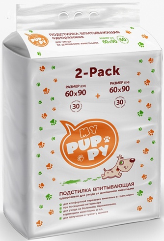 Пеленки впитывающие для собак MY PUPPY одноразовые (60*90*60 шт)