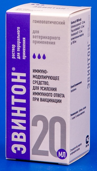 Раствор для кошек и собак ЭВИНТОН для усиления иммунного ответа при вакцинации (20 мл)