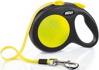 Рулетка для собак до 50 кг FLEXI Neon Safety Plus (L/5 м)