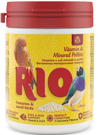 Витаминно-минеральные гранулы для канареек, экзотов и мелких птиц RIO (600 г)