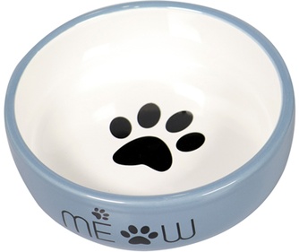 Миска для кошек MR.KRANCH Meow керамическая, синяя (380 мл)