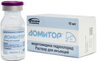 Раствор для кошек и собак ORION PHARMA Домитор 0,1% для инъекций (10 мл)