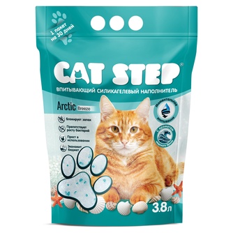 Наполнитель впитывающий силикагелевый для кошек CAT STEP arctic breeze (3,8 л/1,67 кг)