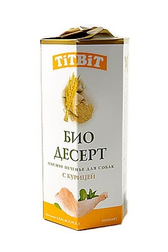 Лакомство для собак мелких пород TITBIT Лакомый кусочек Bio desert Печенье с курицей стандарт (350 г)