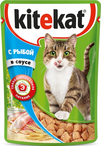 Корм влажный для кошек KITEKAT 10227781 рыба, в соусе (85 г)