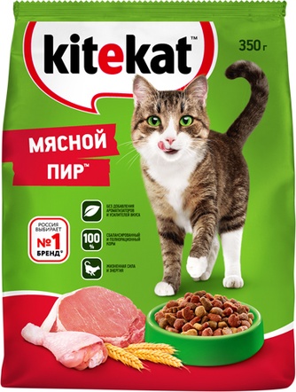 Корм сухой для кошек KITEKAT Мясной пир (0,35 кг)