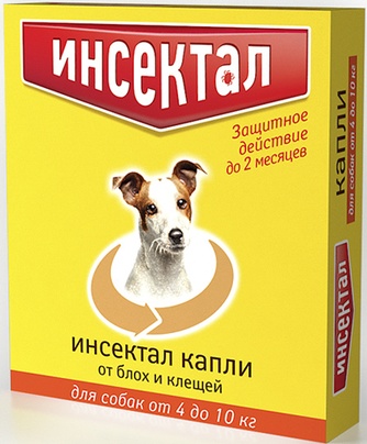 Капли для собак от 4 до 10 кг NEOTERICA Инсектал от блох и клещей (0,8 мл/1 шт)