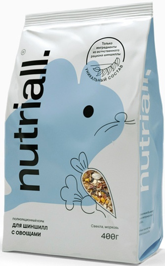 Корм сухой для шиншилл NUTRIALL с овощами (0,4 кг)
