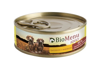 Корм влажный для собак BIOMENU ADULT с цыпленком и ананасом (100 г)
