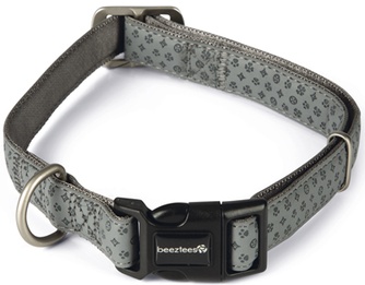 Ошейник нейлоновый для собак BEEZTEES Macleather искуственная кожа серый (2,5*70 см)