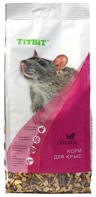 Корм сухой для крыс TITBIT Classic смесь с фруктами и овощами (500 г)