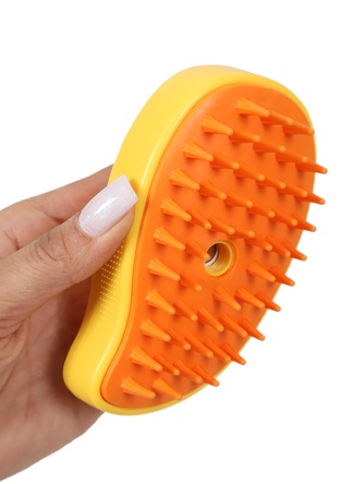 Щетка для животных RICH BREED с паром, желтая (13*7,5 см)