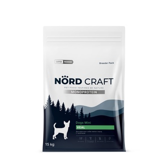 Корм сухой для взрослых собак NORD CRAFT MONOPROTEIN Breeder с телятиной (15 кг)