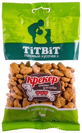 Лакомство для собак мелких пород TITBIT Лакомый кусочек Крекер утка (100 г)