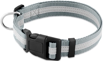 Ошейник для собак ЛЕНТАЗОО светоотражающий серый (32-41 см)