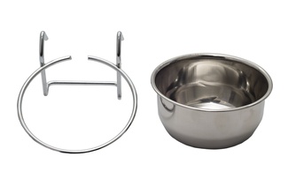 Миска для грызунов КАСКАД на крючках, нержавеющая сталь (0,56 л)