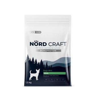 Корм сухой для взрослых собак NORD CRAFT MONOPROTEIN с телятиной (1,5 кг)