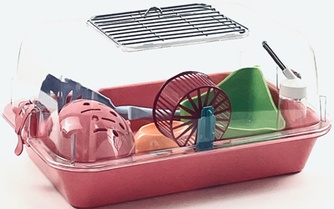 Террариум для грызунов ЗООЭКСПРЕСС средний с металлической дверкой с комплектацией прозрачный (40*27*18 см)