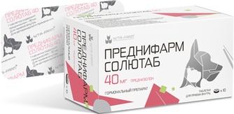 Таблетки для кошек и собак NITA-FARM преднифарм солютаб  (40 мг/10 таб)