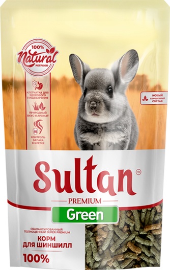 Корм сухой для шиншилл SULTAN Premium Green (650 г)