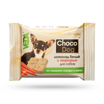 Лакомство для собак мелких пород VEDA Choco Dog Шоколад белый с морковью (15 г)