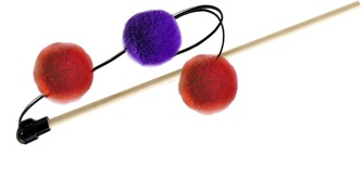 Игрушка для кошек GOSI Дразнилка-удочка Цветные помпончики в ряд на веревке (50 см)