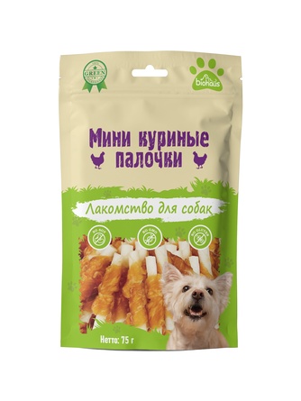 Лакомство для собак BIOHAUS Мини куриные палочки (75 г)