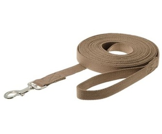 Поводок брезентовый для собак V.I.PET сшивной, стальной карабин (7 м/25 мм)