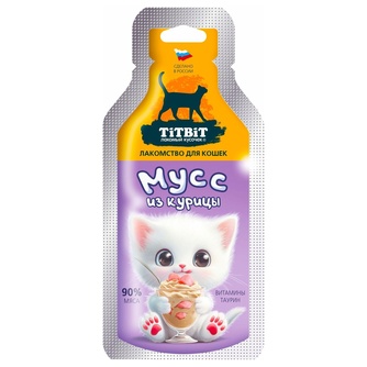 Лакомство для кошек TITBIT мусс из курицы (15 г)