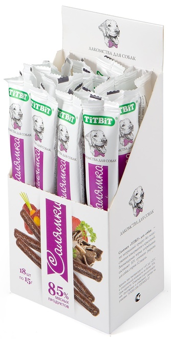 Лакомство для собак мелких пород TITBIT Лакомый кусочек Biff Салямки с бараньим желудком (15 г)