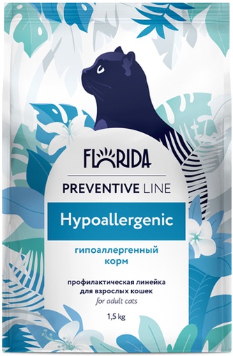 Корм сухой для кошек FLORIDA Preventive Line Hypoallergenic гипоаллергенный (1,5 кг)
