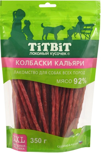 Лакомство для всех пород TITBIT Лакомый кусочек Колбаски Кальяри XXL (350 г)