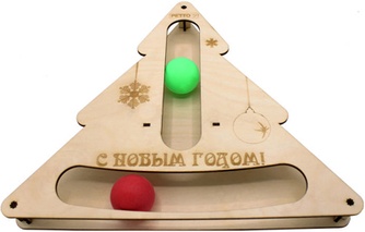 Игрушка для кошек GOSI Новогодний подарок Трек елка с шариками (32*28*3,6 см)