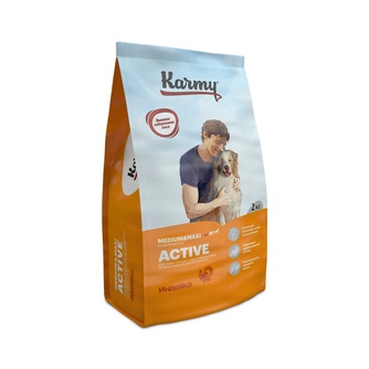 Корм сухой для собак средних и крупных пород KARMY Active Medium & Maxi с повышенным уровнем физической активности с индейкой (2 кг)