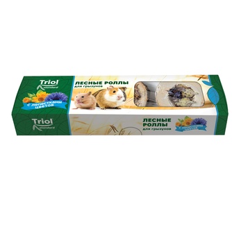 Лакомство для грызунов TRIOL Standard Роллы лесные с цветочными лепестками (70 г)