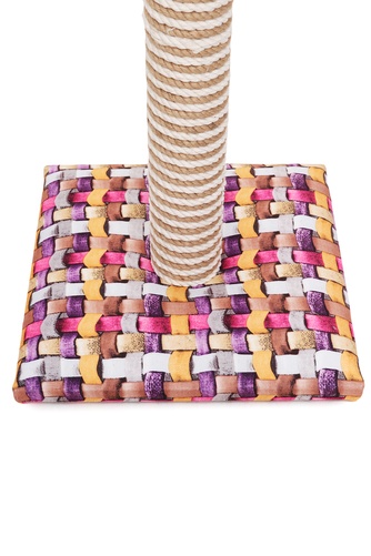 Когтеточка-столбик для кошек RICH BREED ЛАЙФСТАЙЛ с мышкой, джут, розовый (54*30 см)