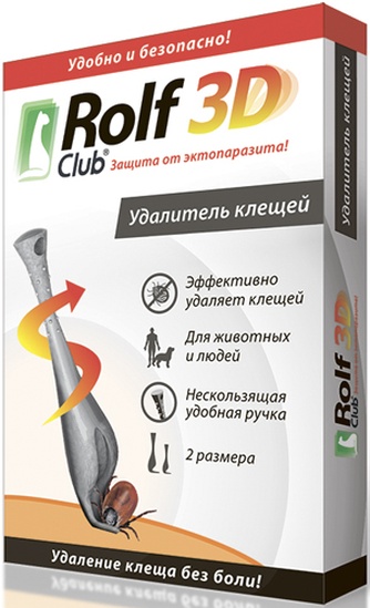 Выкручиватель для удаления клещей NEOTERICA Rolf Club 3D (2 шт)