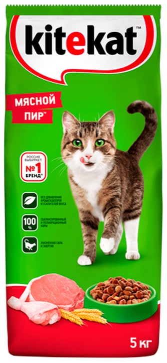 Корм сухой для кошек KITEKAT Мясной пир (5 кг)