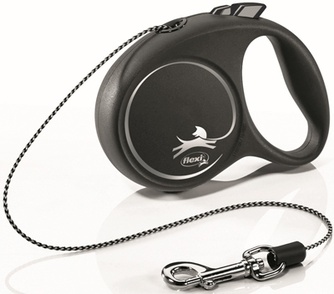 Рулетка для собак до 8 кг FLEXI Black Design черно-серебряная (XS/3 м)
