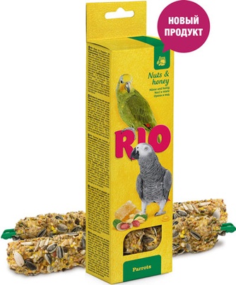 Лакомство для волнистых попугаев RIO Палочки с Медом и орехами (2 шт/90 г)