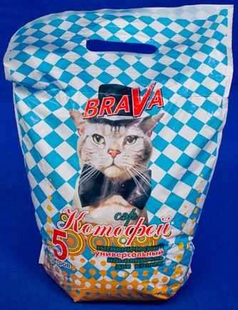 Наполнитель впитывающий бентонитовый для кошек BRAVA Сэр Котофей (5 л)