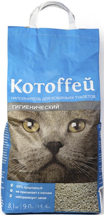 Наполнитель впитывающий бентонитовый для кошек КОТОFFЕЙ гигиенический (14,4 л)