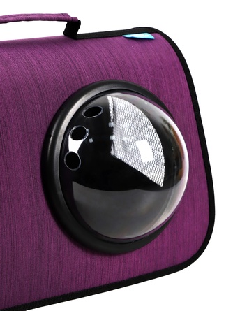 Сумка-переноска для кошек и собак RICH BREED MYJET иллюминатор/сетка, фиолетовая лайн (M/40*25*25 см)
