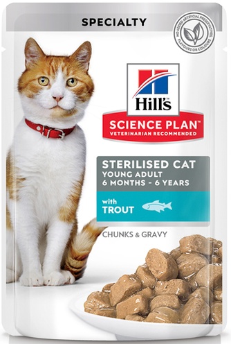Корм влажный для стерилизованных кошек до 6 лет HILL'S Science Plan Форель (85 г)