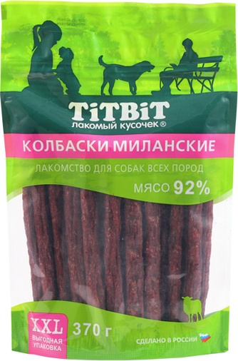 Лакомство для собак мелких пород TITBIT Колбаски Миланские (370 г)