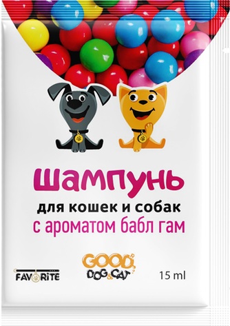 Шампунь для кошек и собак GOOD Dog&Cat с Bubble Gum (15 мл)