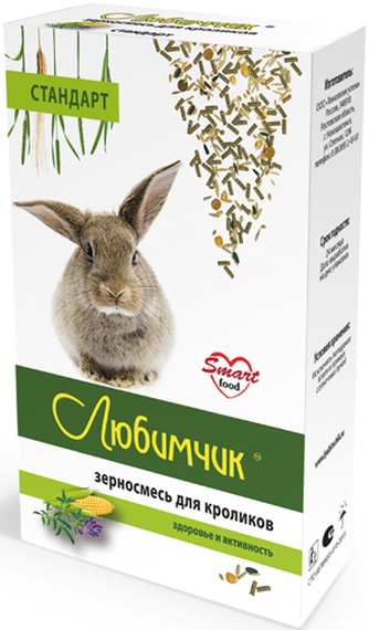 Корм сухой для кроликов ЛЮБИМЧИК Стандарт Зерносмесь (400 г)