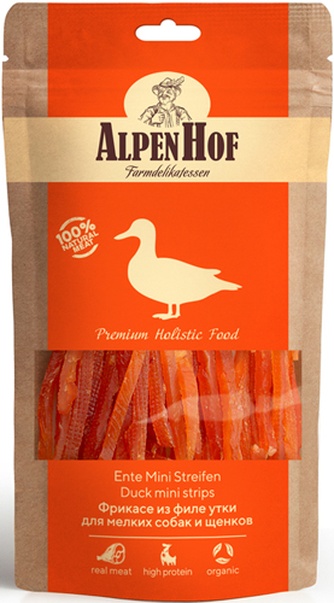 Лакомство для мелких собак мелких пород и щенков ALPENHOF Фрикасе из утки (50 г)