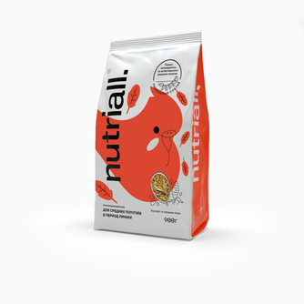 Корм сухой для средних попугаев NUTRIALL в период линьки (900 г)